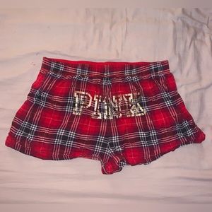 PINK flannel booty sleep shorts